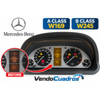 SERVICIO DE REPARACIÓN DE PANTALLA LCD DEL VELOCÍMETRO PARA MERCEDES BENZ - CLASE A W169 - CLASE B W245 - A1694403311 / A1695407347 / A1694420321 / A1695401048 / A1695409748 - SEPDISP08-7V